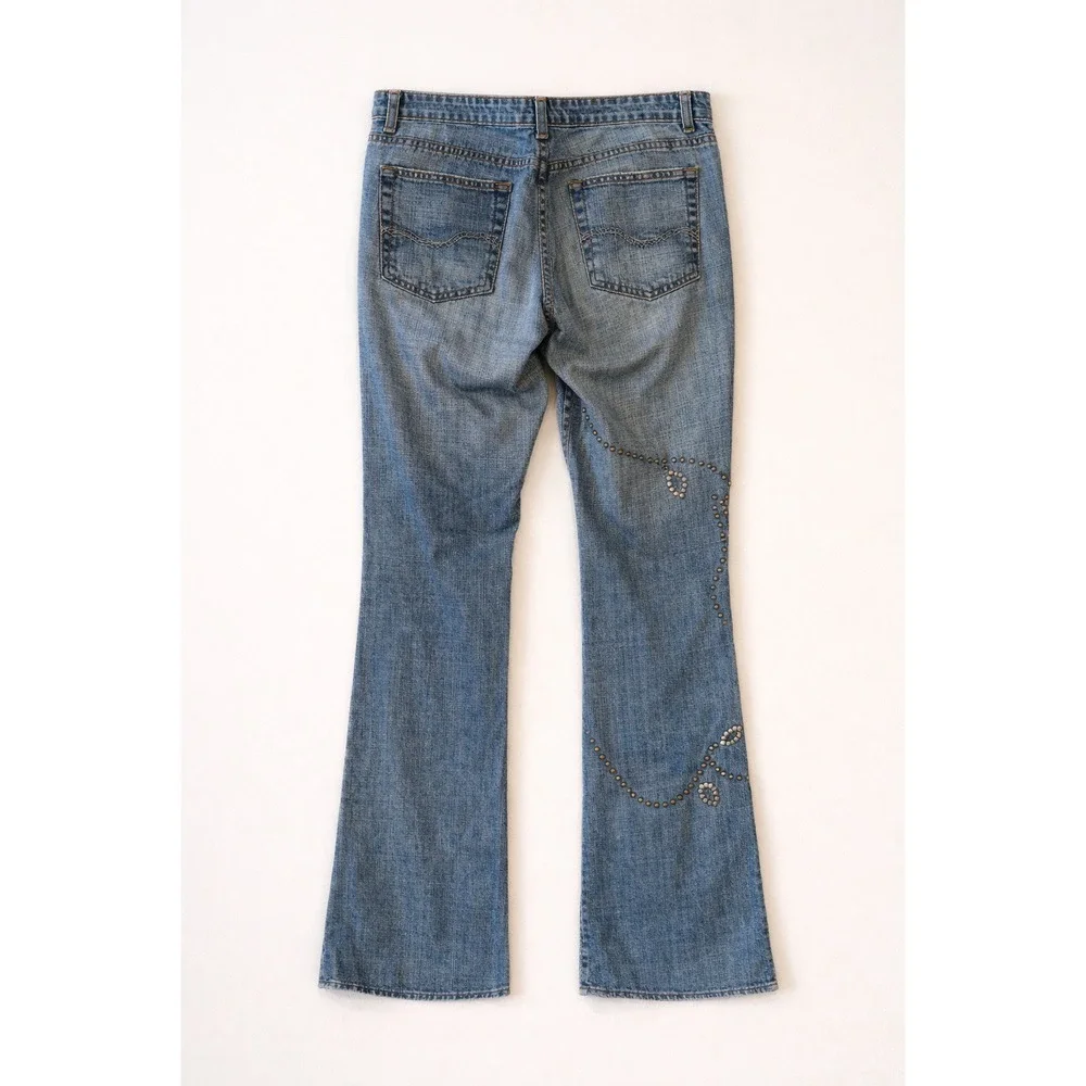 STREETS AHEAD Bejeweled‎ Bootcut Flared Boho Western Jeans Women's 32 x 30.5 USA